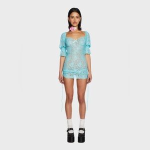 dELiA*s Aqua Blue Lace Mini Dress